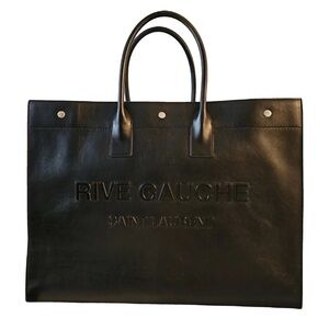 Excellent used condition YSL Rive Gauche tote in black leather